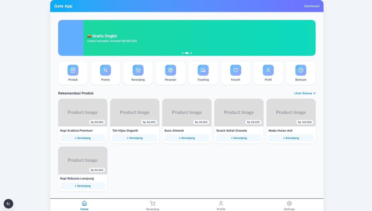 Aplikasi E-Commerce Modern